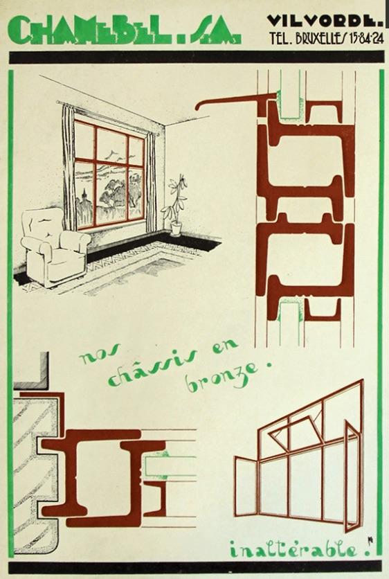 publicité pour un chassis bronze pour fenêtre